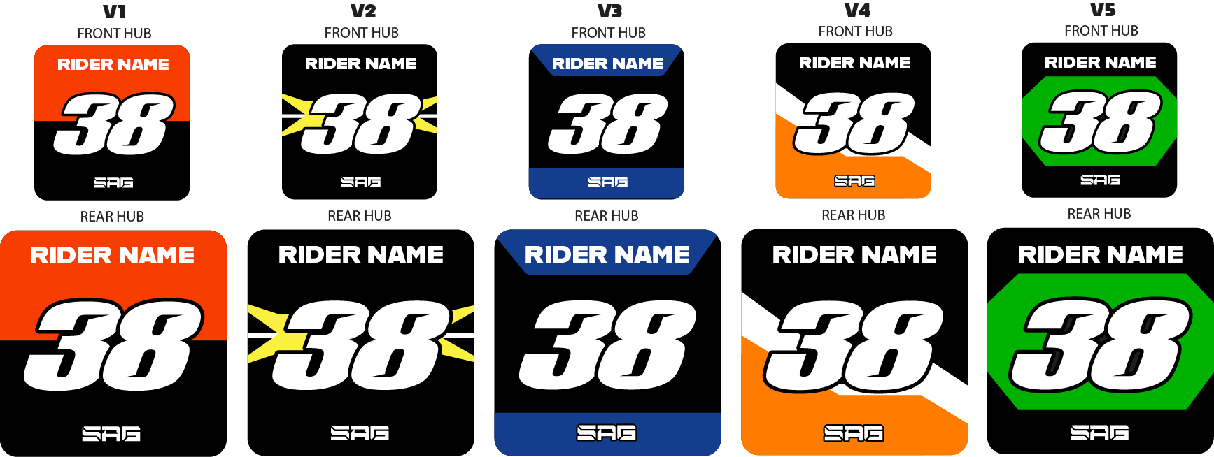 Custom Dirt Bike Hub Decals by Sag Company