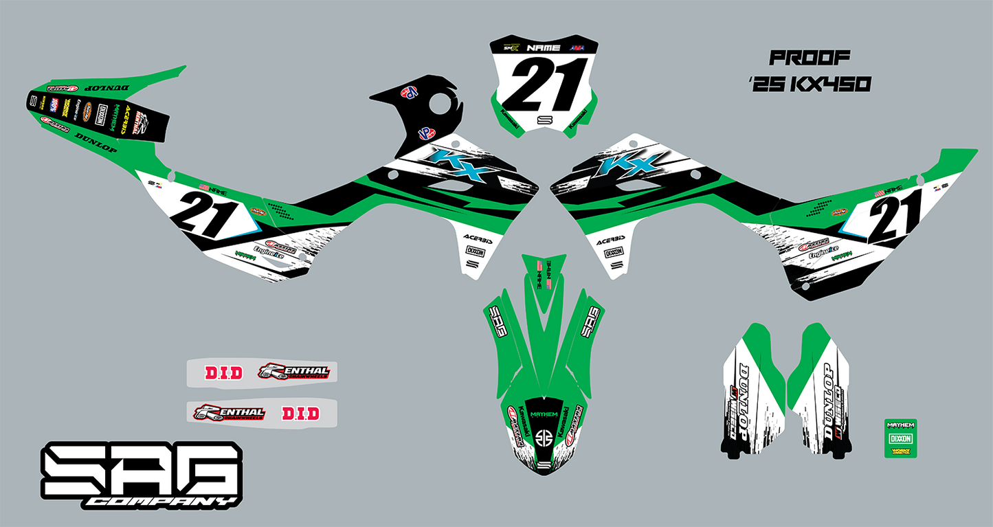 KAWASAKI MATRIX GREEN GRAPHIC KIT