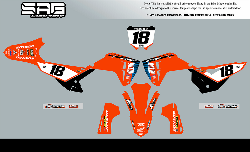 2025 Honda CRF 250 450 Factory Series Graphics Kit