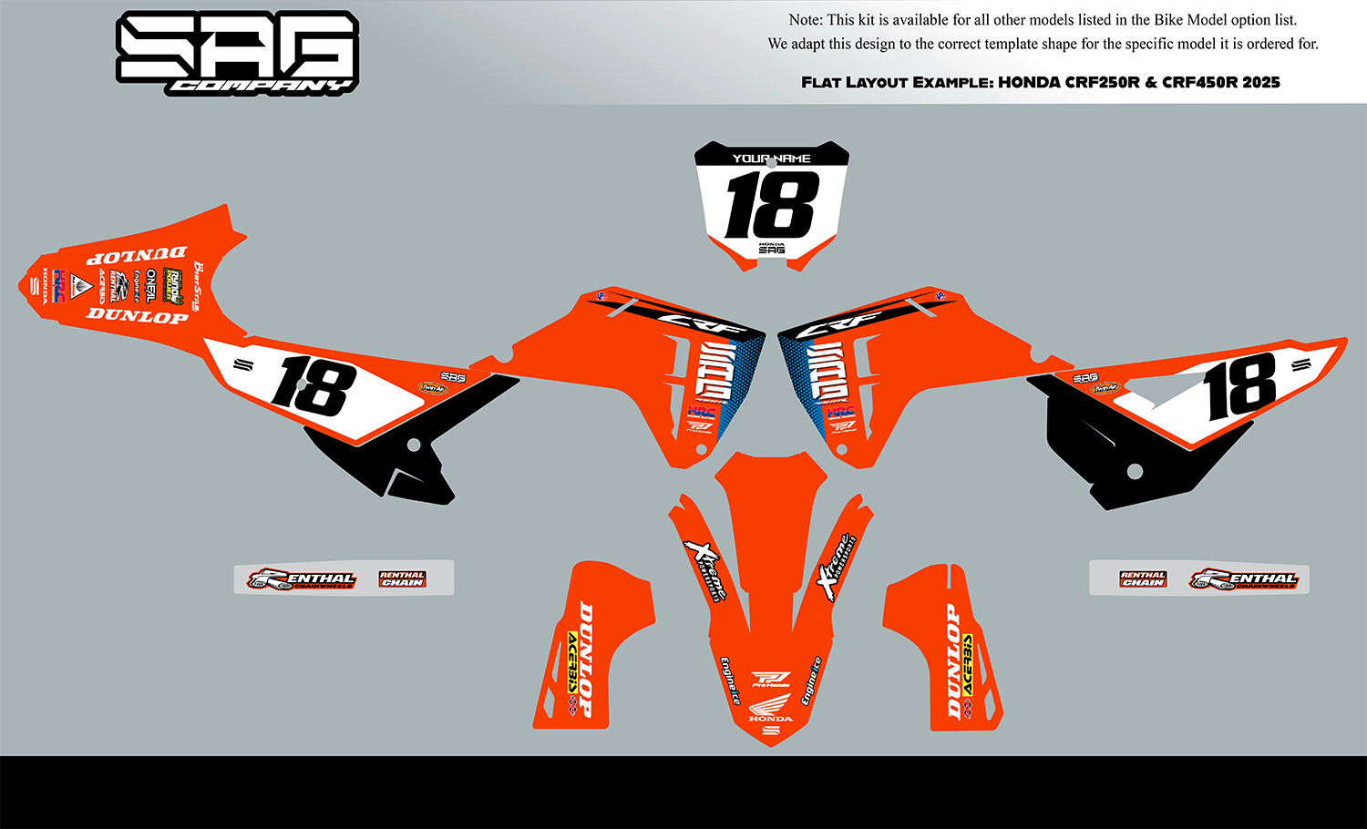 2025 Honda CRF 250 450 Factory Series Graphics Kit