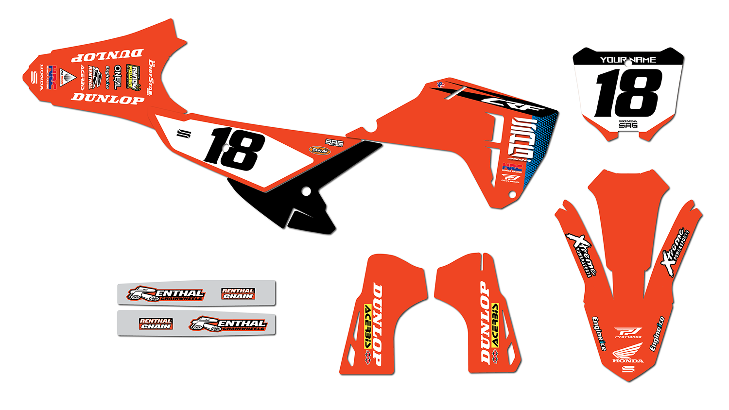 2025 Honda CRF 250 450 Factory Series Graphics Kit
