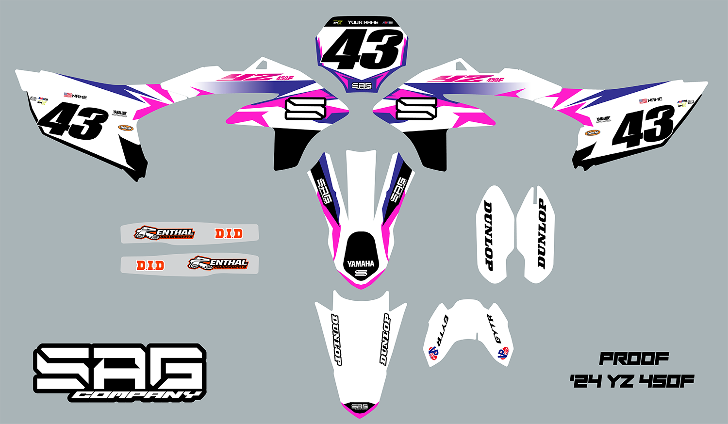 2023 2024 2025 Yamaha YZ250F YZ450F Star Graphics Kit Retro