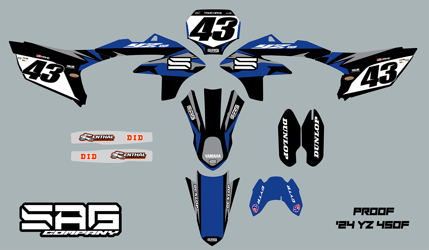 2023 2024 2025 Yamaha YZ250F YZ450F Star Graphics Kit