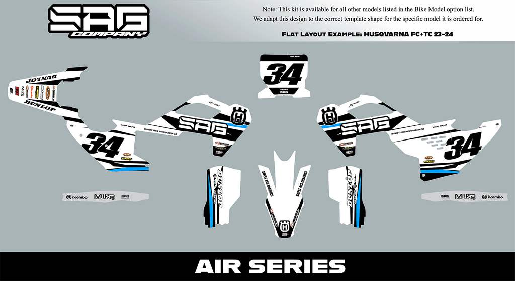 2023-2024 Husqvarna FC and TC Air Series Graphics Kit by Sag Company