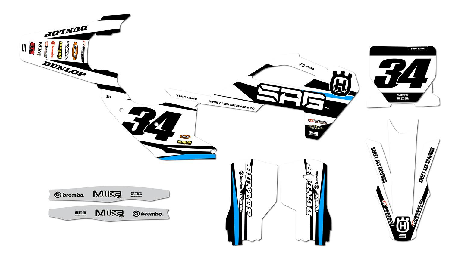 2023-2024 Husqvarna FC and TC Air Series Graphics Kit by Sag Company