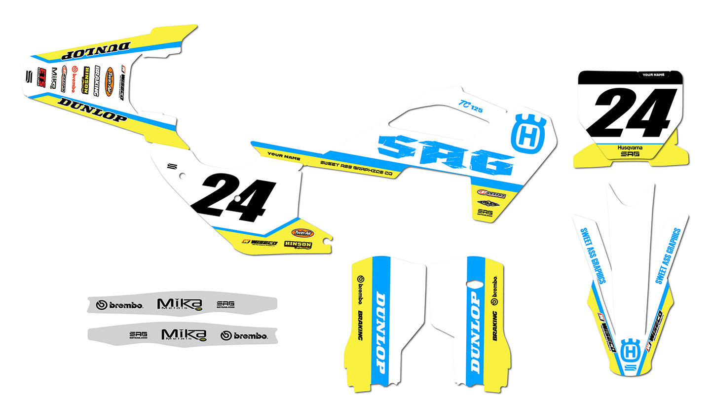 2023 2024 Husqvarna FC TC Retro Series Graphics Kit by Sag Company