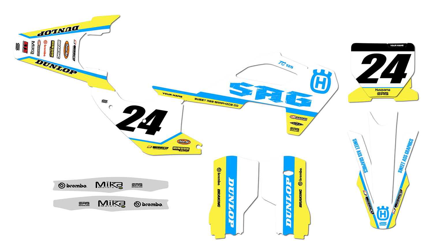 2023 2024 Husqvarna FC TC Retro Series Graphics Kit by Sag Company