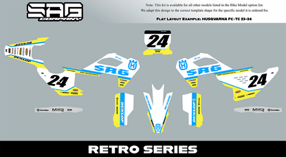 2023 2024 Husqvarna FC TC Retro Series Graphics Kit by Sag Company
