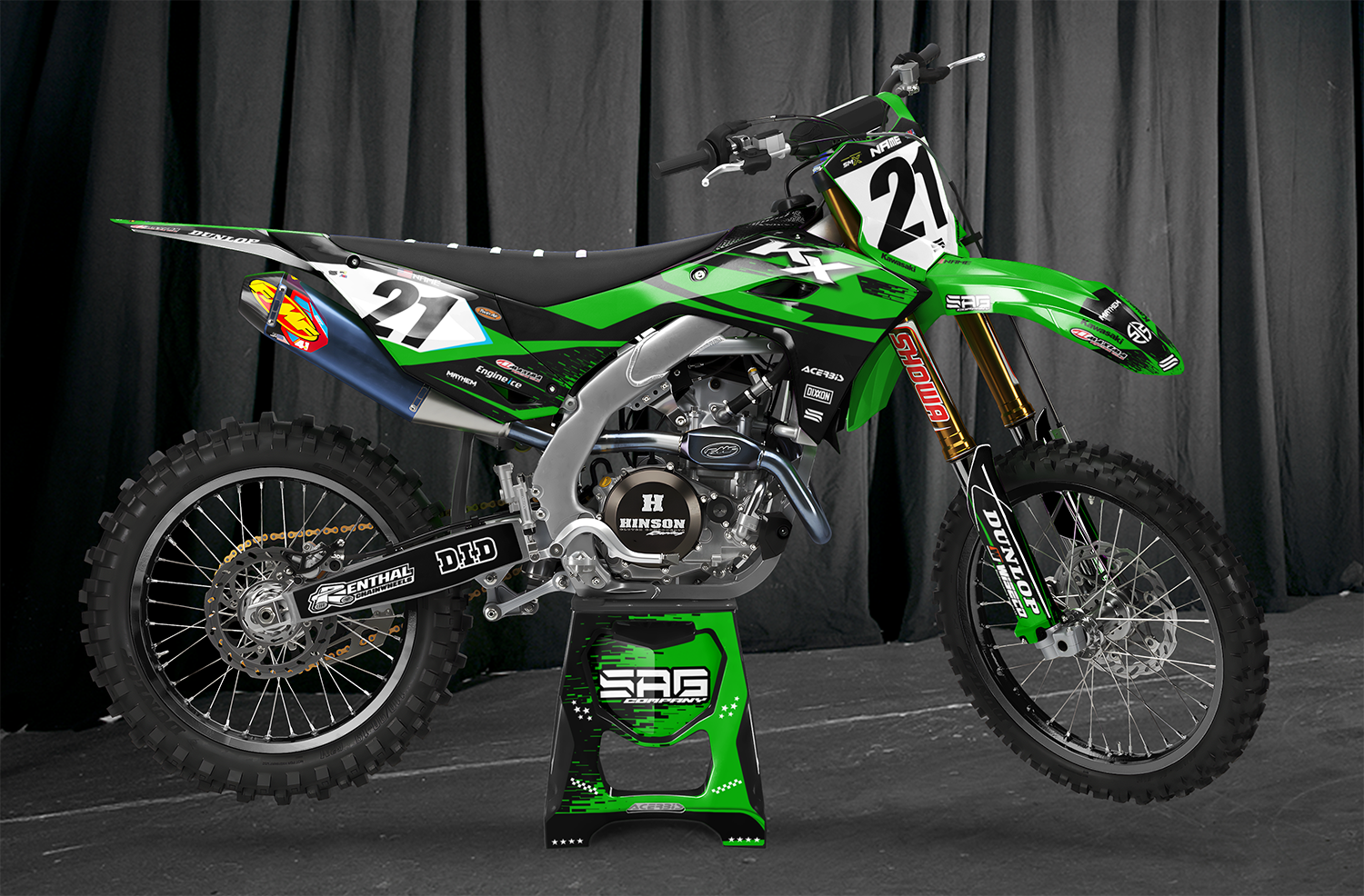 KAWASAKI MATRIX BLACK GRAPHIC KIT