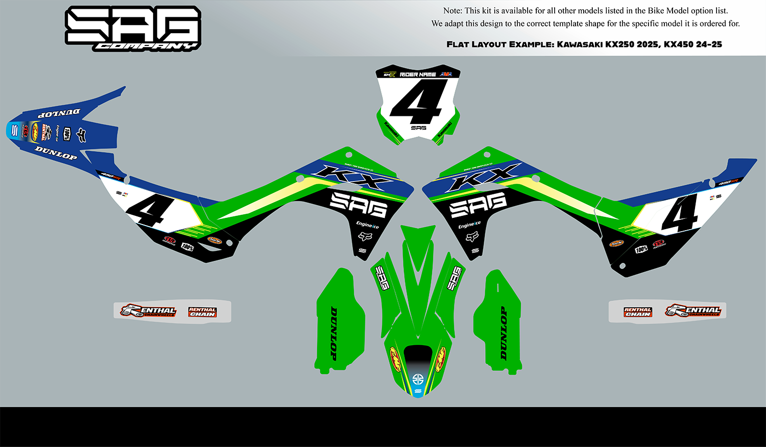 Kawasaki KX450 Spark Series Graphics Kit