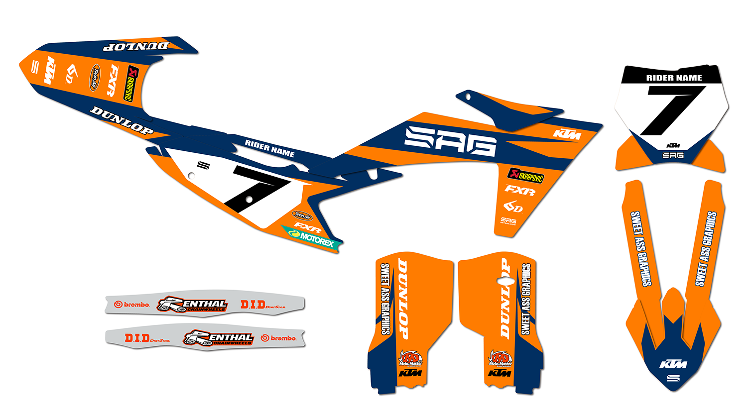 2023 2024 KTM SX SXF XCF Impact Series Graphics Kit by Sag Company