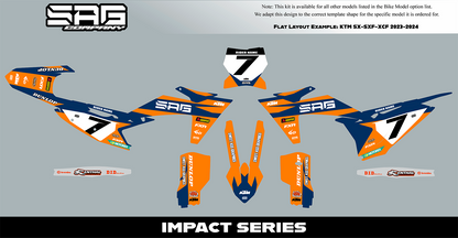 2023 2024 KTM SX SXF XCF Impact Series Graphics Kit by Sag Company