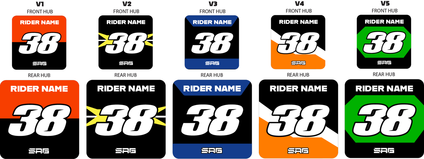 Custom Dirt Bike Hub Decals by Sag Company