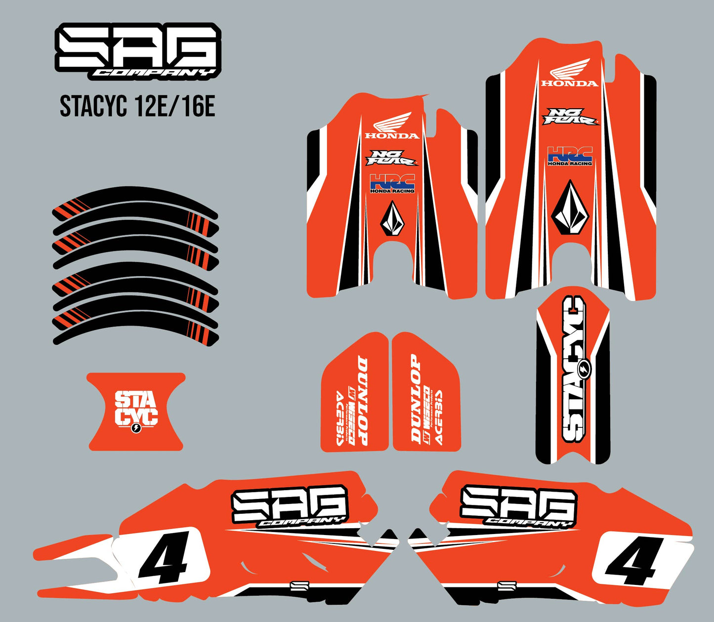 STACYC SAG RED BLOOD GRAPHIC KIT